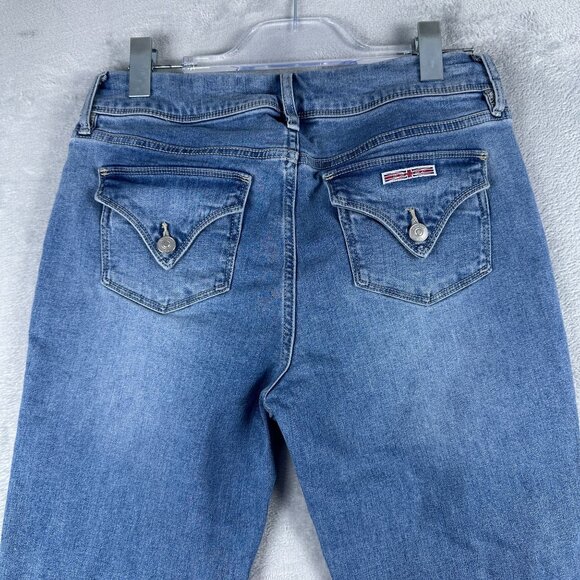 Hudson Slim Straight Leg Jeans Womens Size 8 Light Wash 1811754 Mid Rise Blue - Picture 8 of 16